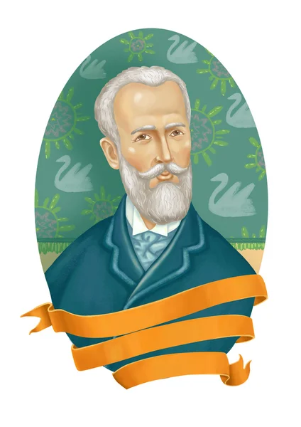 Pyotr Ilyich Tchaikovsky  illustration  digital painting — 스톡 사진